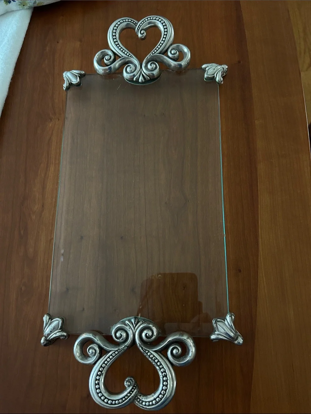 Brighton inspired glass and silver tray